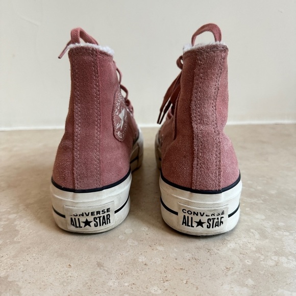 Converse All Star Lift Hi Brick Rose Egret High Top Suede Womens Size 4.5 - Picture 5 of 11